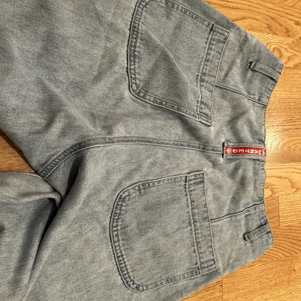 Wanted Jeans Womens 9 Blue Embroidered Medium Wash Wide Leg‎ Baggy y2K 90s